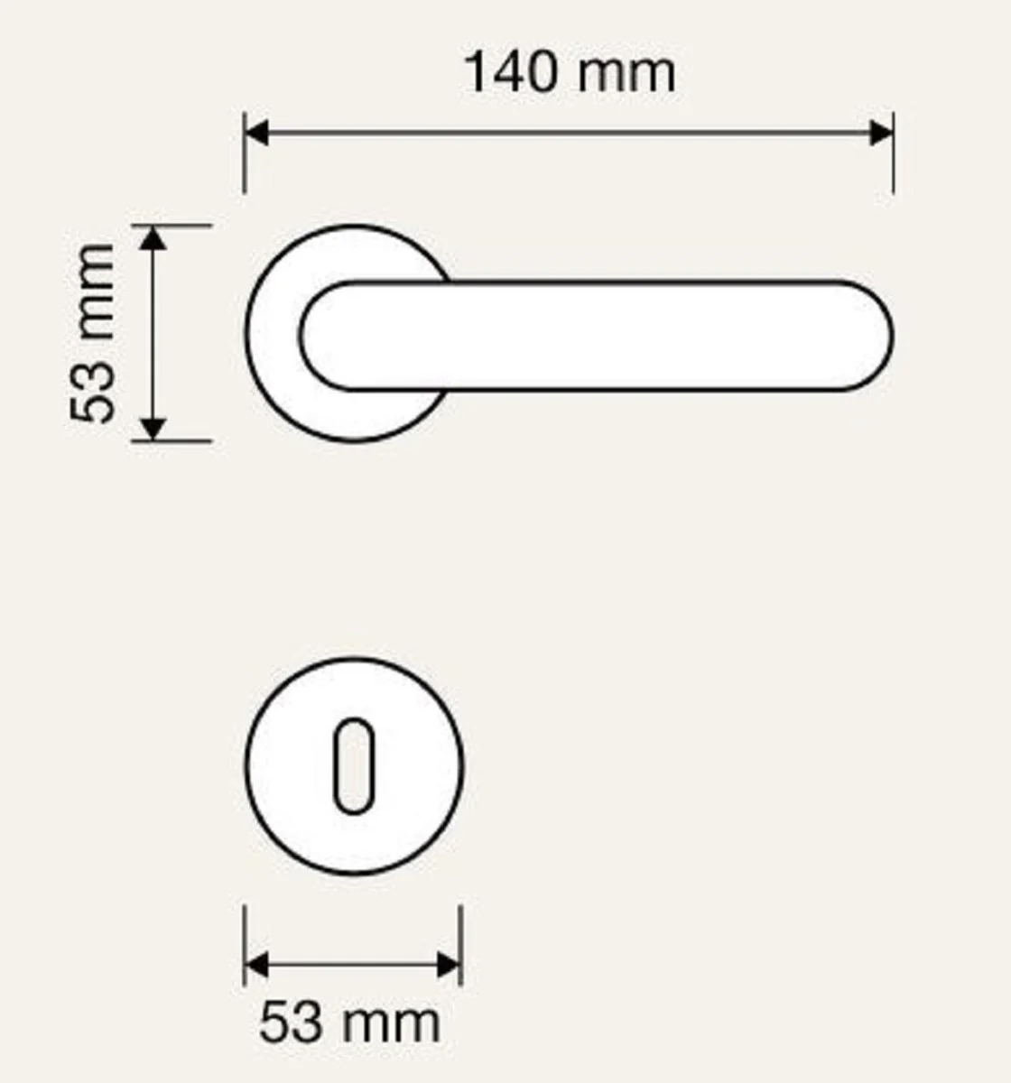 Baroque door handle set brass patinated 14 x H. 5.3 cm - Baroque decorative accessories