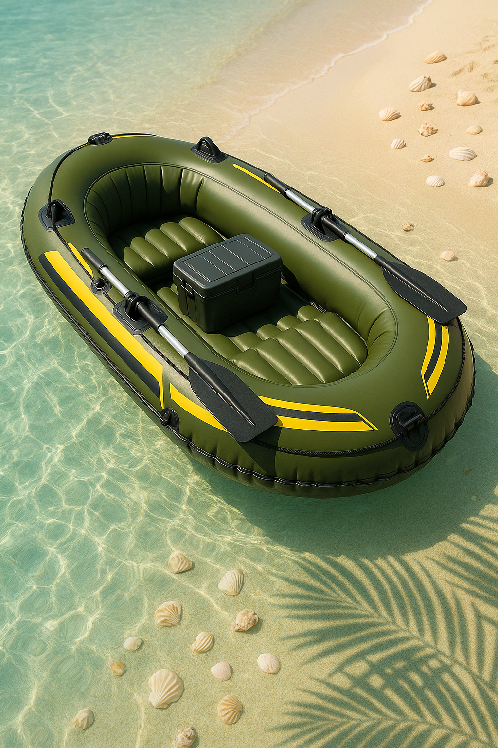 Schlauchboot, grün-schwarz, PVC, geeignet zum Angeln und für Freizeitaktivitäten, 291 x 127 x 46 cm, vMUIzPU529bK