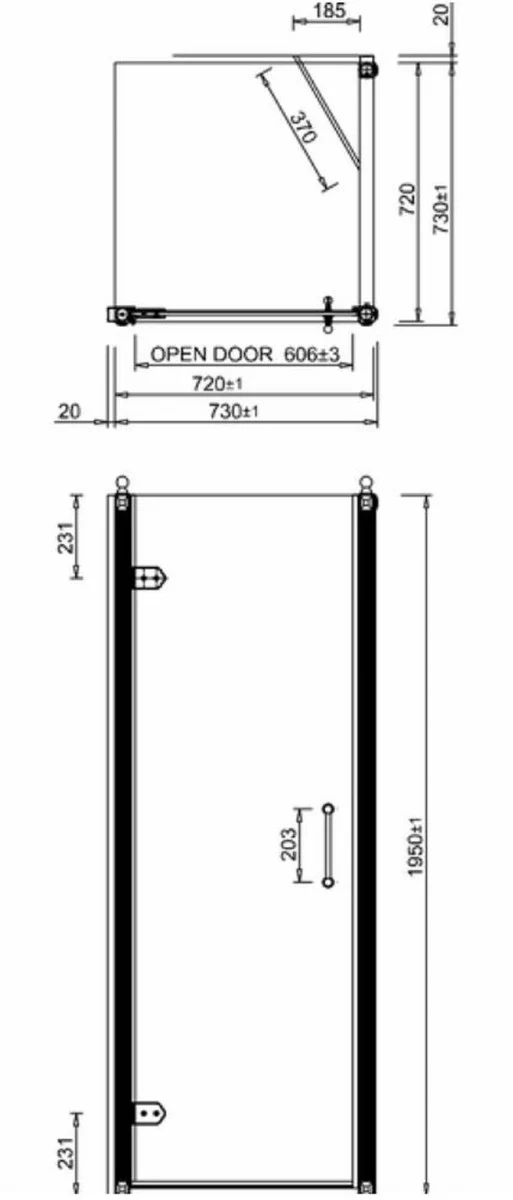 Luxury bathroom shower door with side wall silver 76 x 76 x H. 195 cm - Shower cubicles glass door - Bathroom accessories - Luxury shower doors - Luxury quality