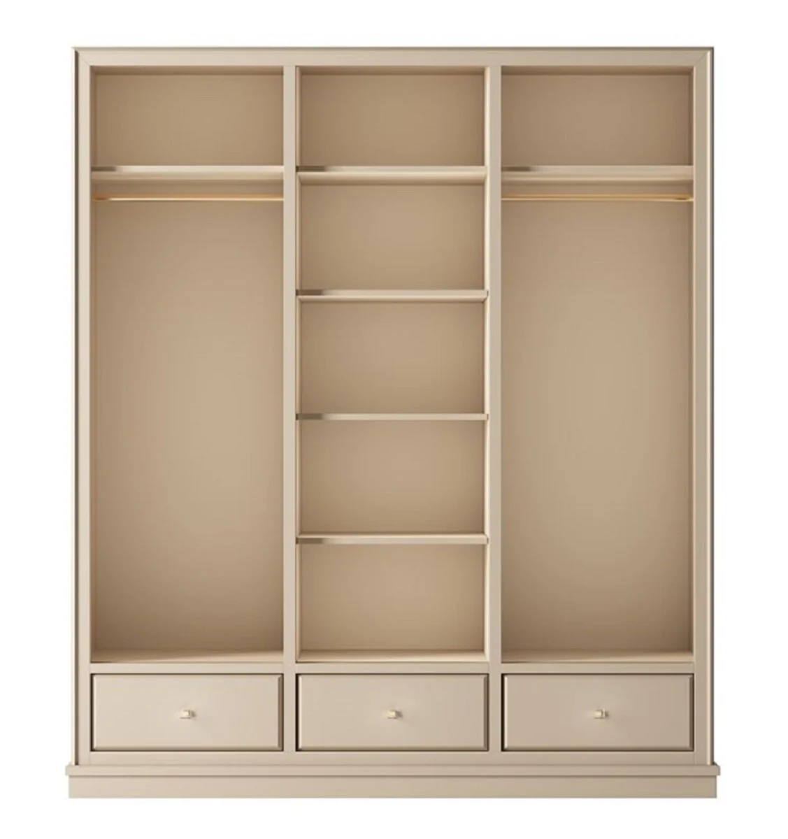 Luxury wardrobe beige 200 x 60 x H. 200 cm - Open bedroom wardrobe - Bedroom furniture - Hotel furniture - Luxury furniture - Bedroom furniture - Luxury furniture