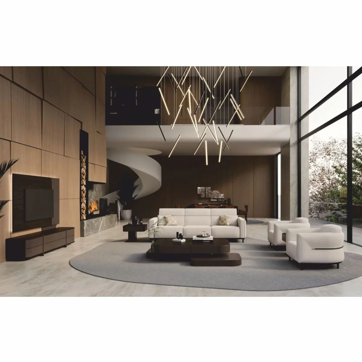 Luxury Living Room & Hotel Sofa Light Gray / Black / Brass 260 cm - Luxury Furniture