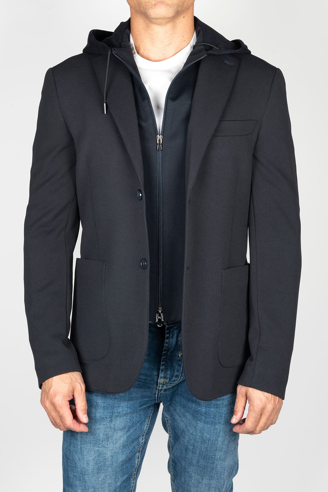 Rivera-Spanien Marineblaue Kapuzenjacke