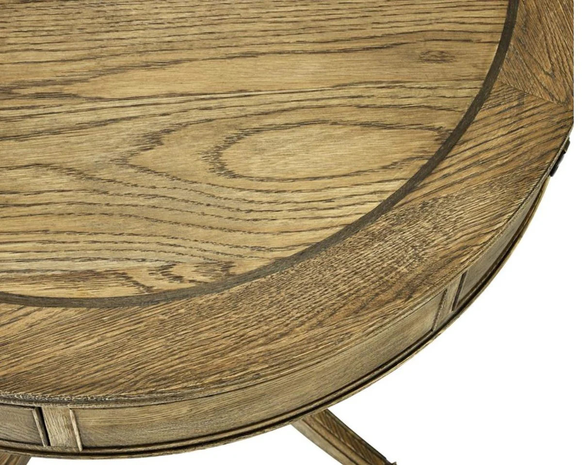 Luxury living room side table natural colors / brass Ø 80 x H. 74 cm - living room furniture