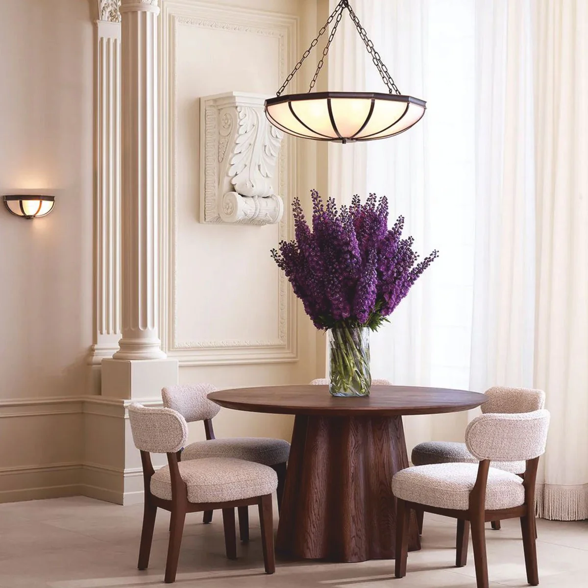 Luxury wall light bronze / white 33 cm - Luxury wall lights