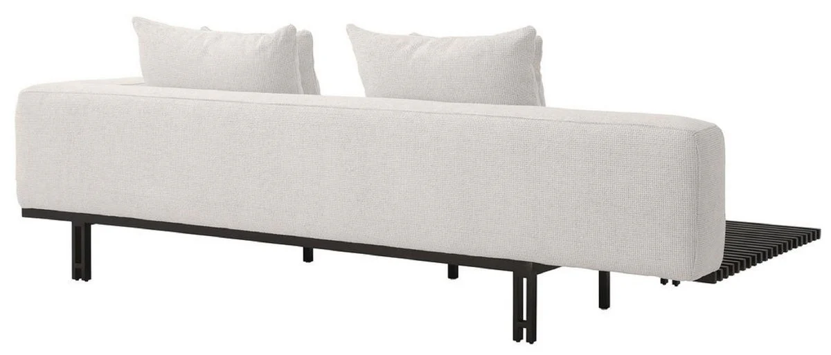 Luxury sofa cream / bronze 233 x 104 x H. 60.5 cm - Modern living room sofa right side - Hotel sofa - Luxury quality