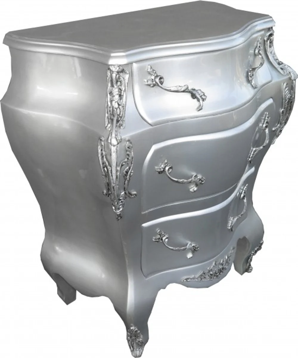 Baroque chest of drawers silver W68 H79.5 cm - handmade furniture
