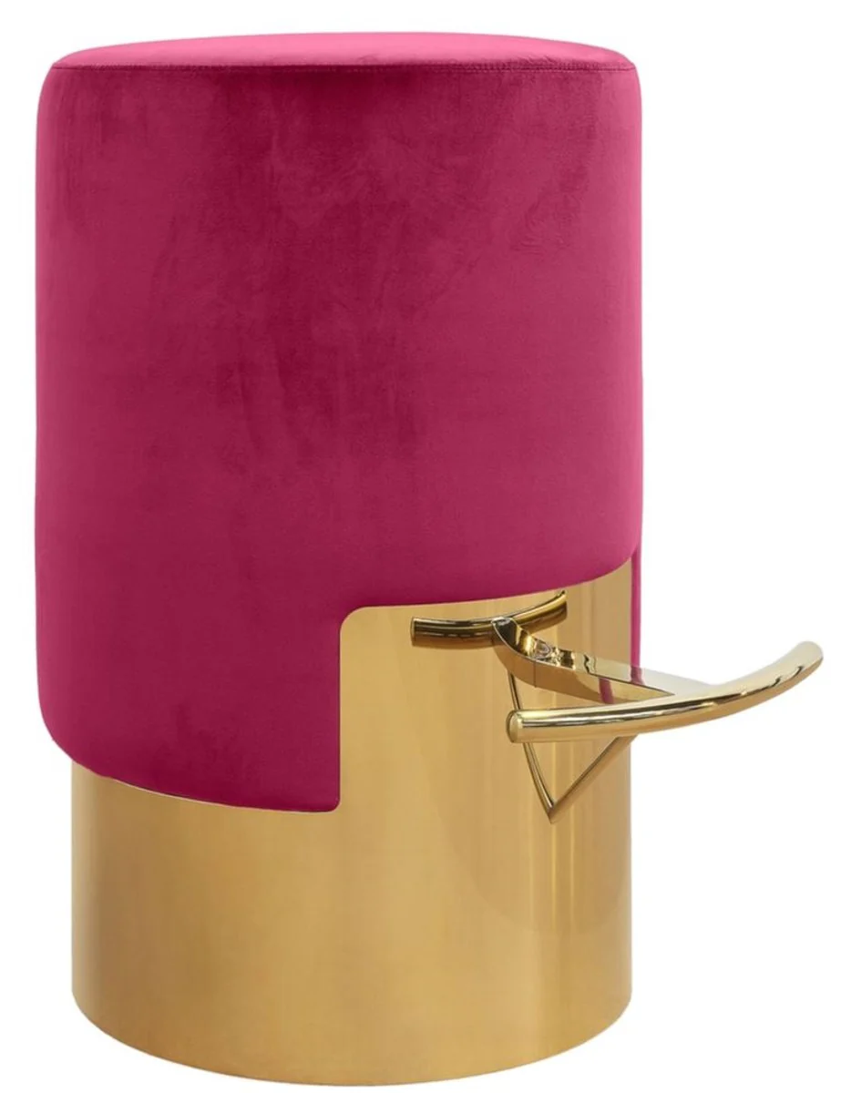 Luxury bar stool raspberry color / gold Ø 46 x H. 76 cm - bar furniture