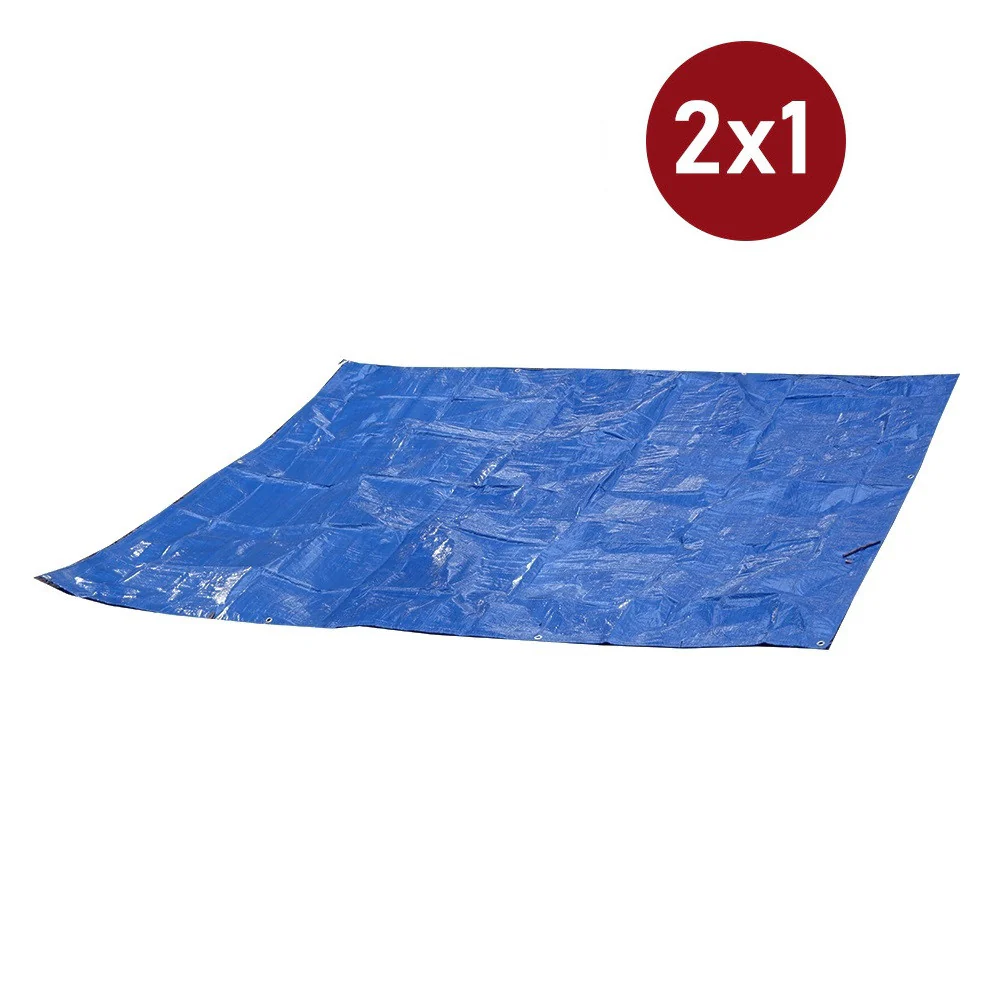 Suelo de camping - LONA DE RAFIA 2,5 X 3,6 - azul- 2 x 1