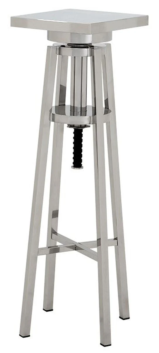 Luxury stainless steel side table silver 30 x 30 x H. 98-110 cm - designer table furniture