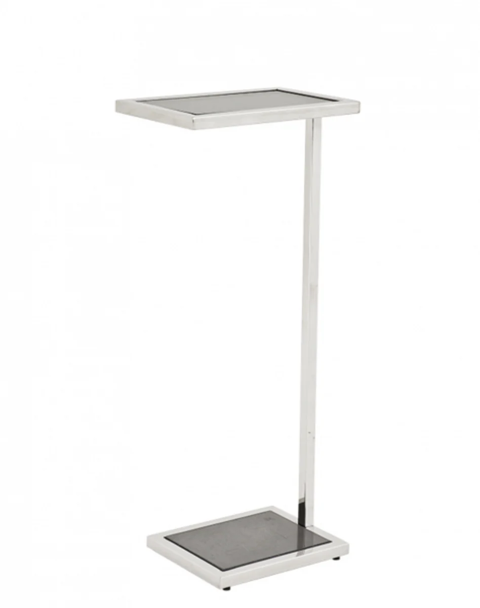 Luxury Art Deco designer side table with smoked glass and granite top 31 x 20 x H. 72 cm - Hotel Furniture