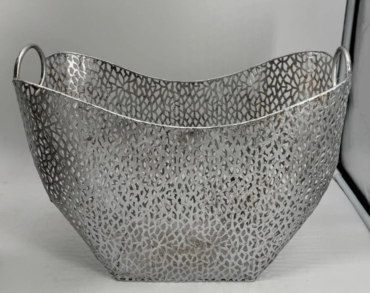 Aluminium Zeitschriftenkorb Silber 52 cm - Wohnzimmer Deko