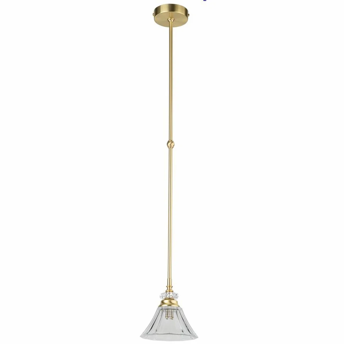 Luxury baroque crystal hanging light matt gold Ø 15 x H. 70 cm