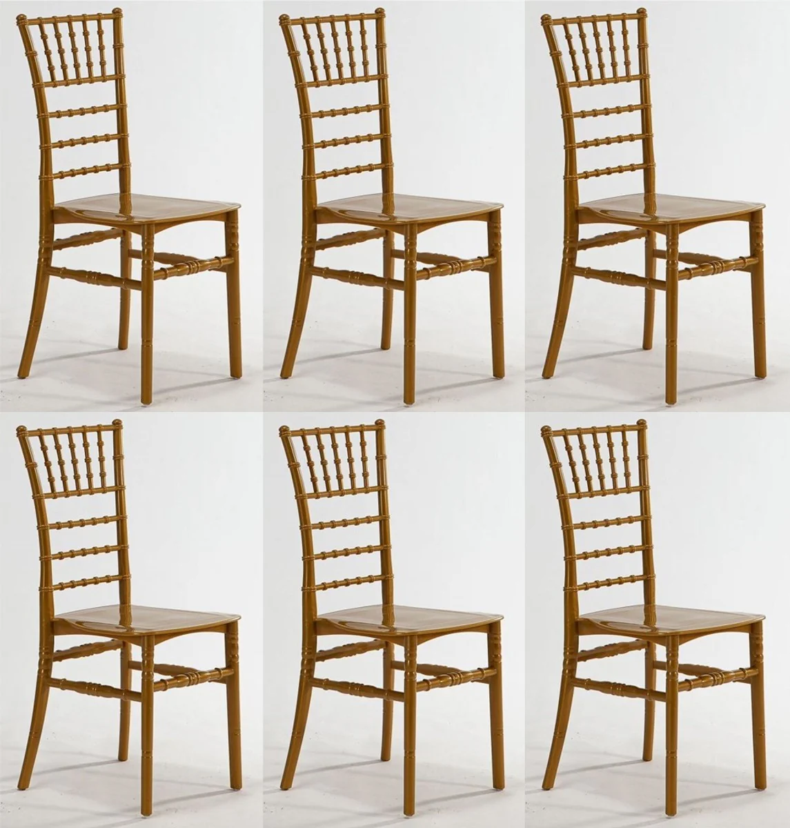 Designer acrylic chair set gold 40 x 46 x H. 92.5 cm - Dining room chairs - Acrylic dining room furniture