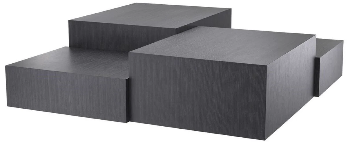 Luxury living room coffee table gray 112 x 112 x H. 40 cm - living room table with 3 different table heights - luxury furniture