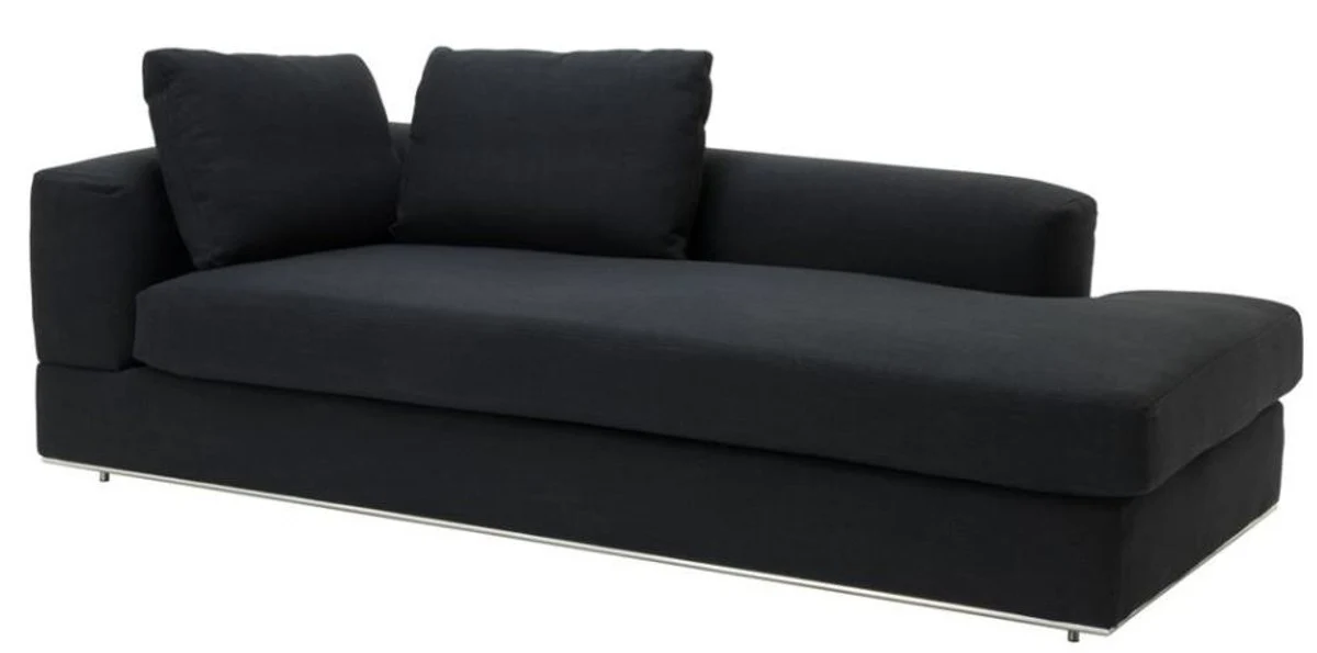 Designer sofa black left side 231 x 101 x H. 85 cm - luxury living room furniture