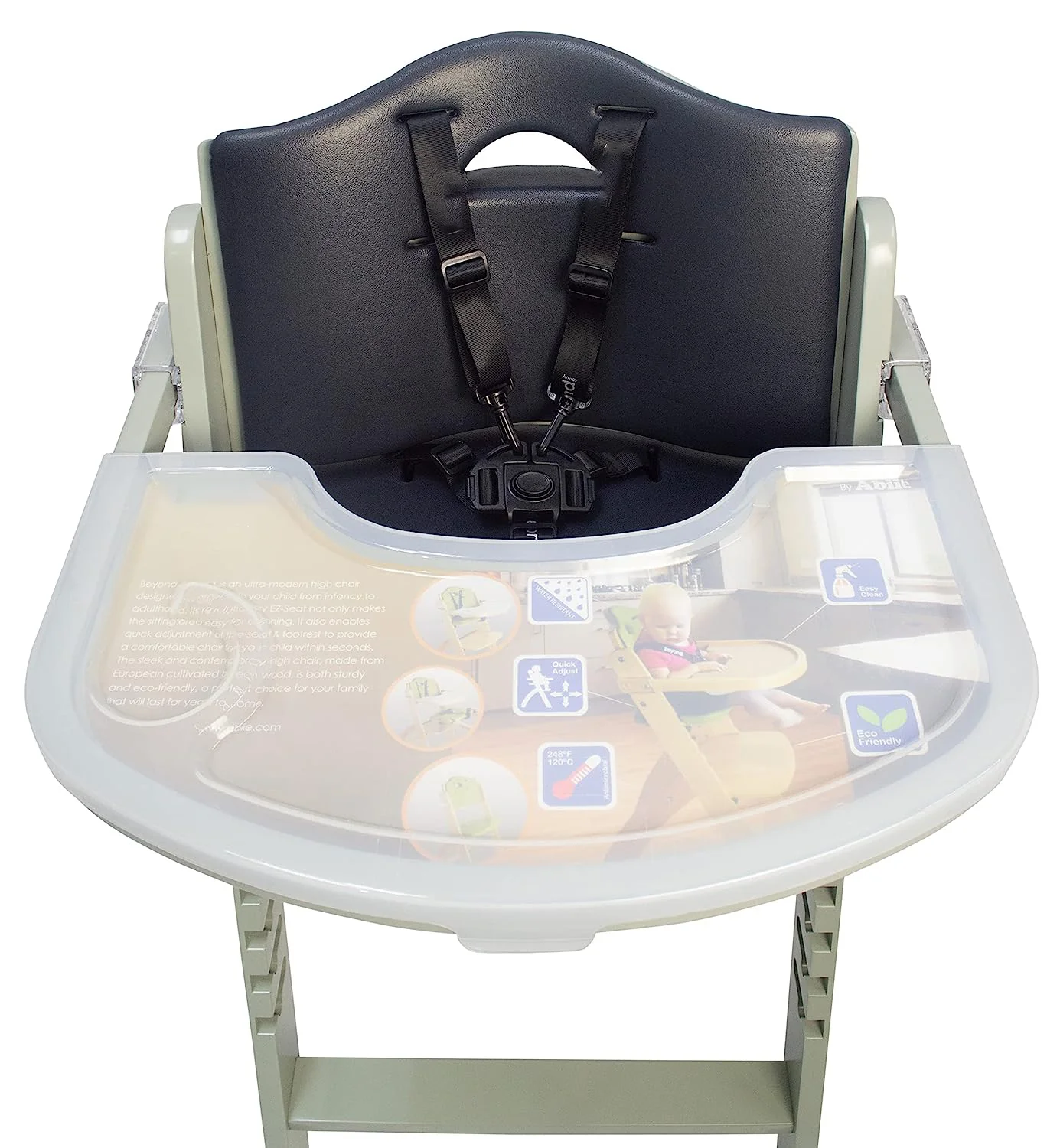 Hochstühle aus Holz für Babys und Kleinkinder. 3-in-1 verstellbarer Hochstuhl mit abnehmbarem Tablett, leicht zu reinigen, tragbar. 6 Months up to 250 Lb. Kissen aus Naturholz/Olivenholz