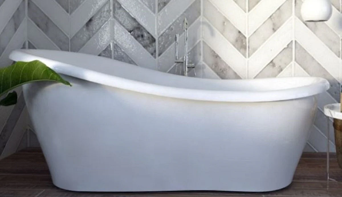 Luxury Art Nouveau bathtub white 170 x 80 x H. 70.5 cm - Freestanding retro antique bathtub - Bathroom furniture