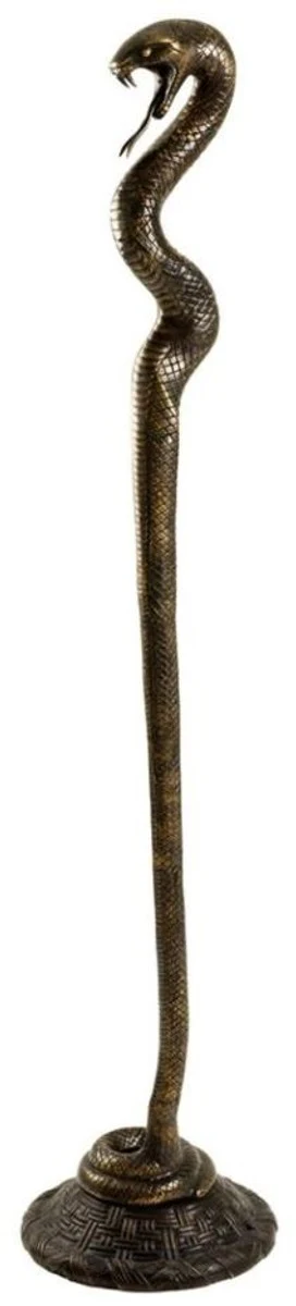 Designer Bronzefigur Viper 33 x H. 149 cm - Luxus Dekoration