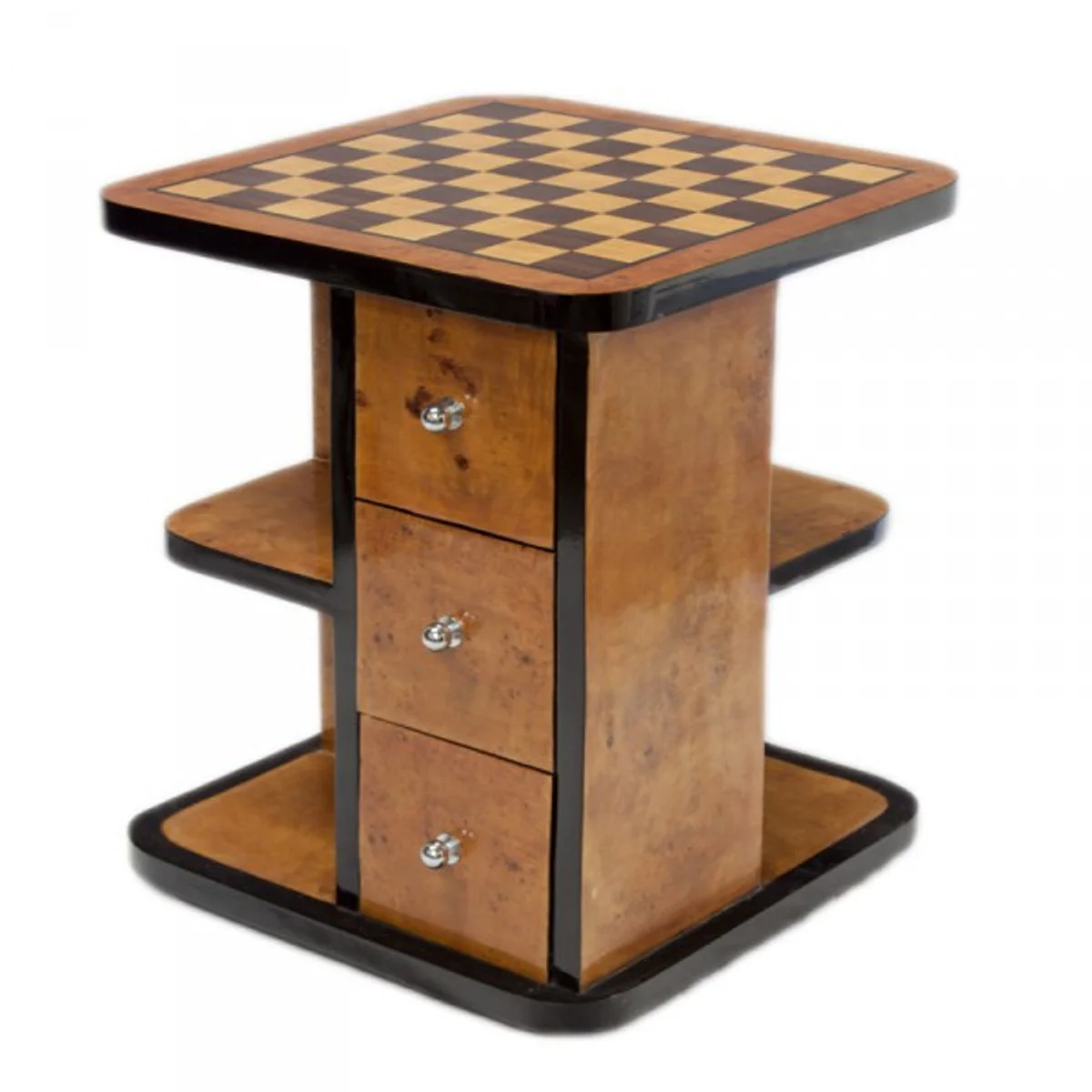 Art Deco game table chess / checkers mahogany L 50 x W 50 x H 55 cm - furniture antique style baroque