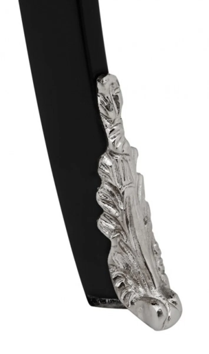 Baroque luxury chest of drawers piano lacquer black W 52 x D 34 x H 72 cm with marble top