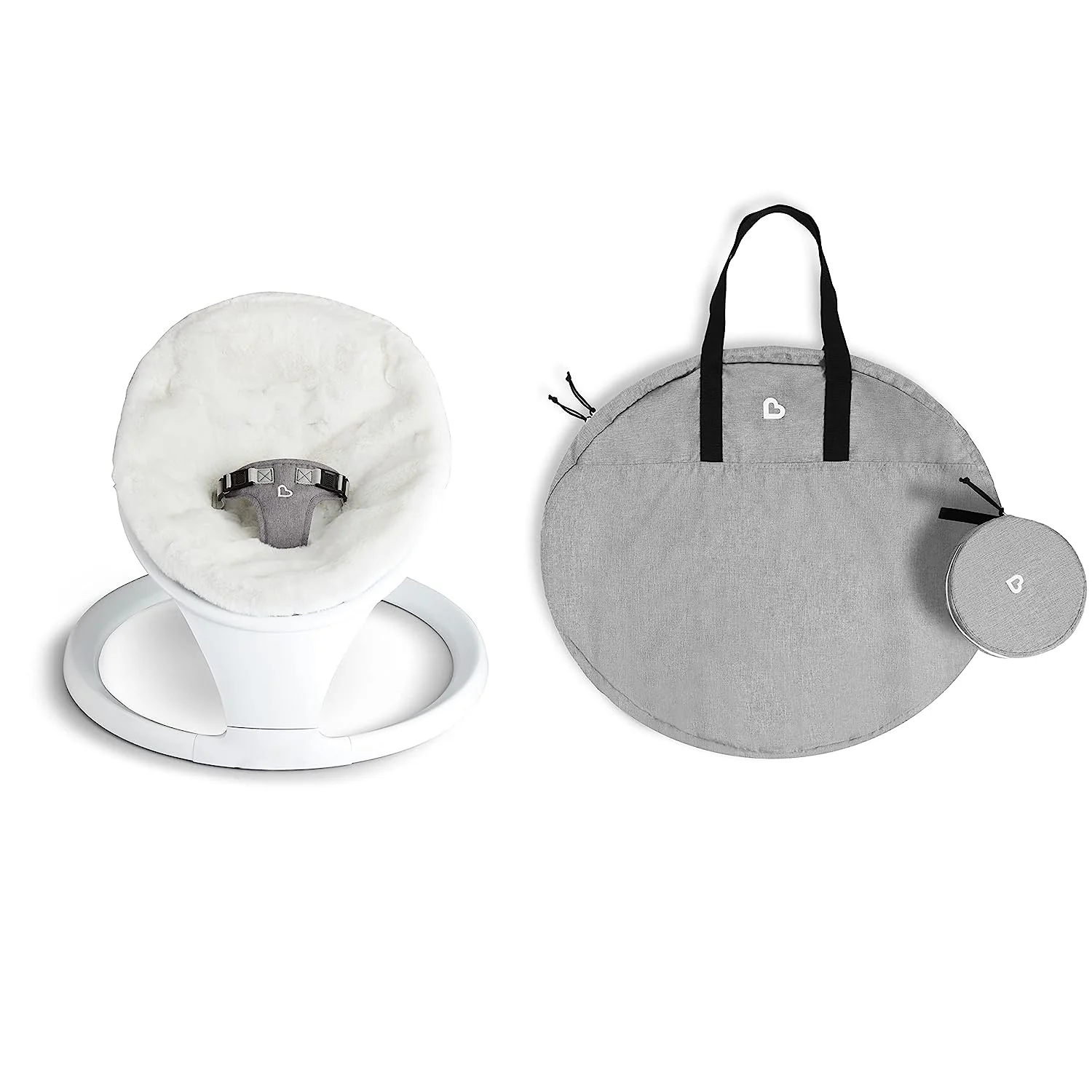 Bluetooth-fähige, leichte Babyschaukel mit natürlicher Bewegung in 5 Bewegungsbereichen, inklusive Fernbedienung