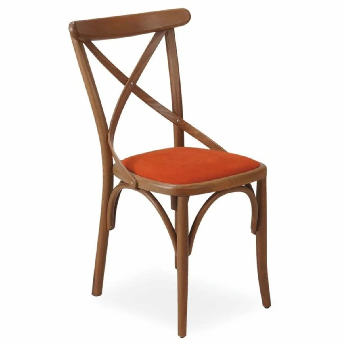 Luxury dining room chair brown / red H. 87 cm - solid wood dining room furniture