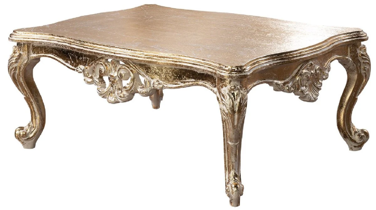 Luxury Baroque Coffee Table Antique Gold - Rectangular Baroque Style Living Room Table - Baroque Style Living Room Furniture - Baroque Furniture - Luxury Furniture in Baroque Style - Noble & Magnificent