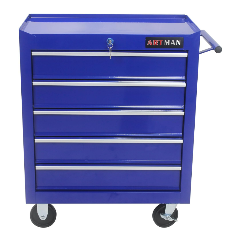 5-Drawer Rolling Tool Cart, Rolling Tool Box auf Rädern, Lockable Home Repair Tool Storage Organizer, Tool Chest Cabinet für Mechanik, Garage