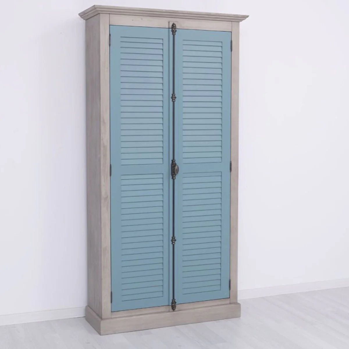 Country Style Bedroom Cabinet Gray / Blue 109 cm - Bedroom Furniture