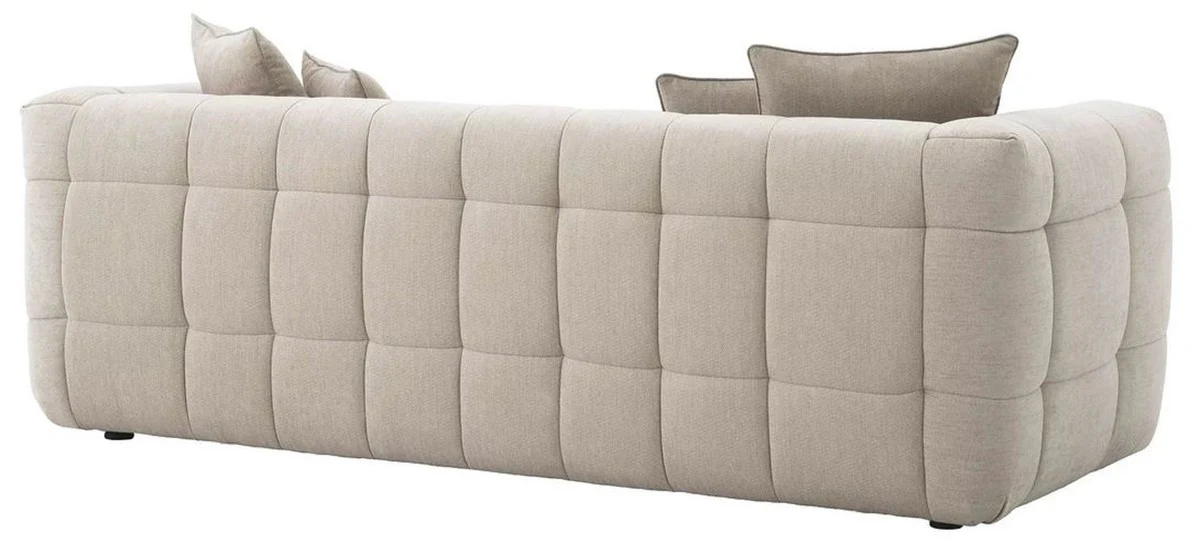 Luxury sofa sand color 230 x 100 x H. 75 cm - Living room sofa with 4 cushions - Living room furniture - Luxury furniture - Living room furnishings - Luxury furnishings - Luxury quality