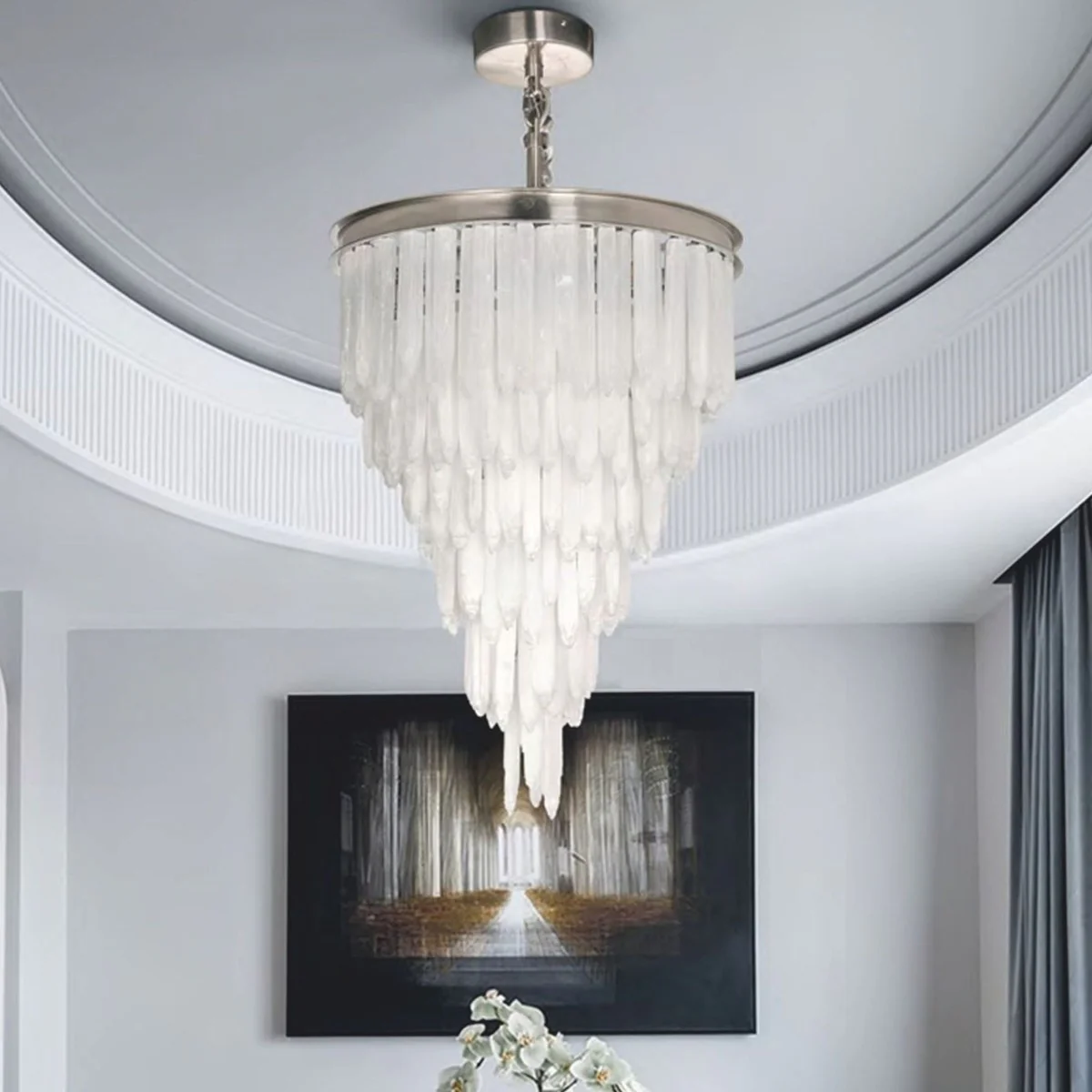 Luxury crystal chandelier silver Ø 60 x H. 75 cm - Luxury Interior