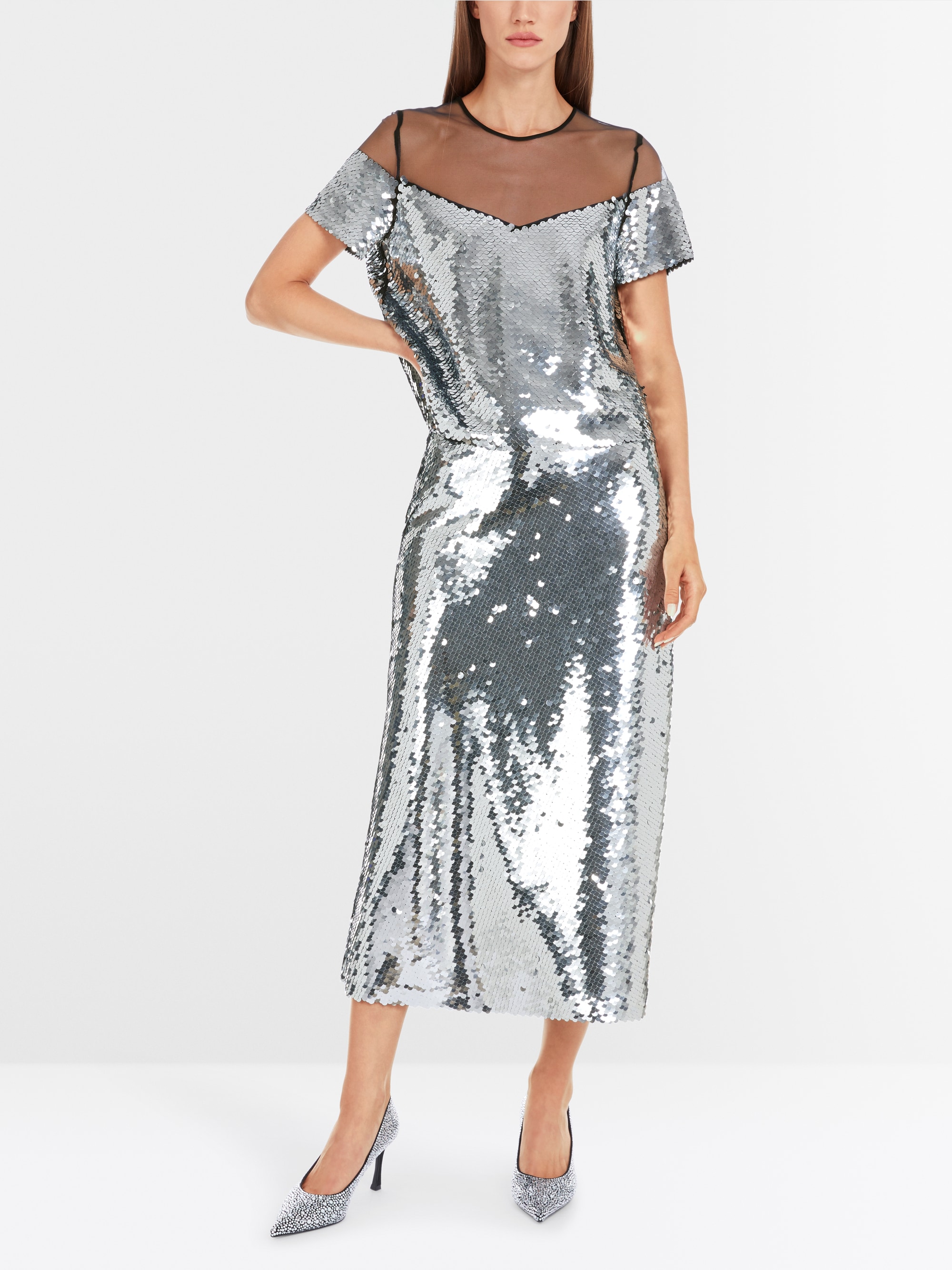 Marc-Cain Glänzende Bluse mit Pailletten