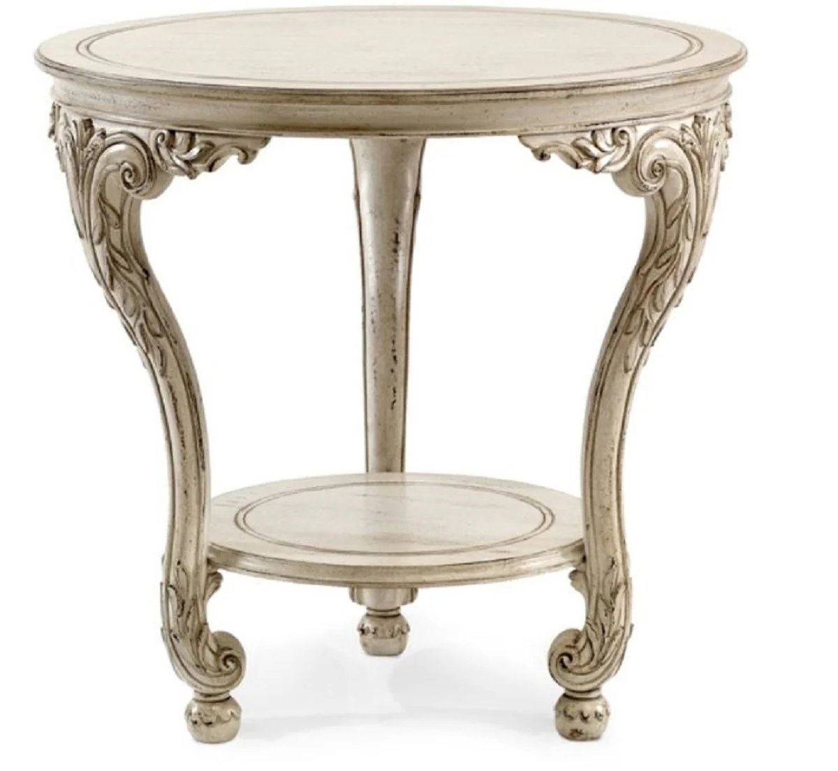 Luxury Baroque 3-legged side table antique gray