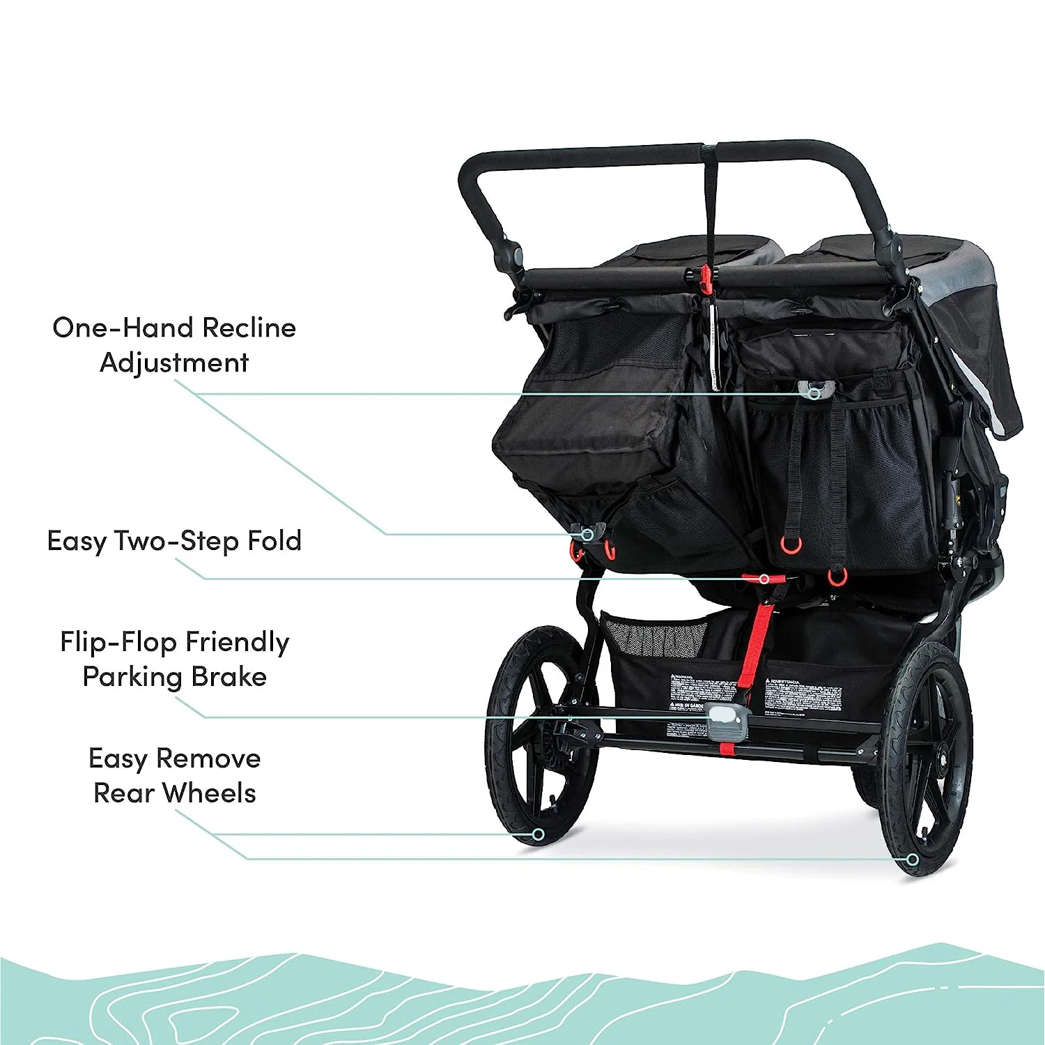 Gear Revolution Flex 3.0 Jogging-Kinderwagen, Lunar – Ultrareflektierende Akzente