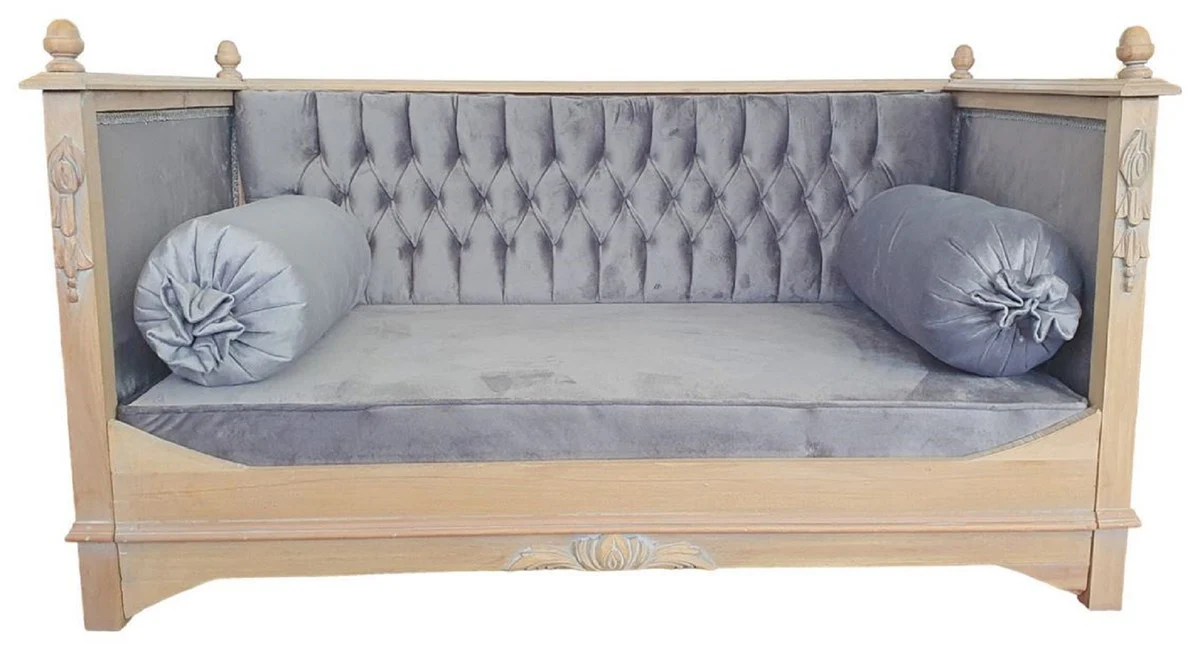 Baroque dog bed gray / natural colors - magnificent antique style dog bed - handmade dog furniture in baroque style - baroque animal furniture - antique style animal furniture