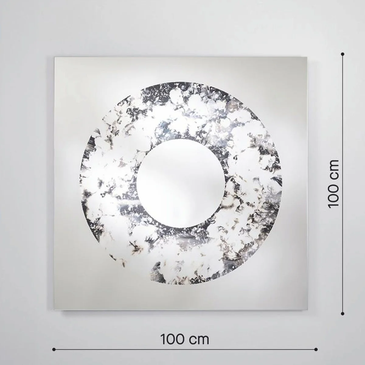 Luxury wall mirror black / silver 100 cm - Luxury Interior