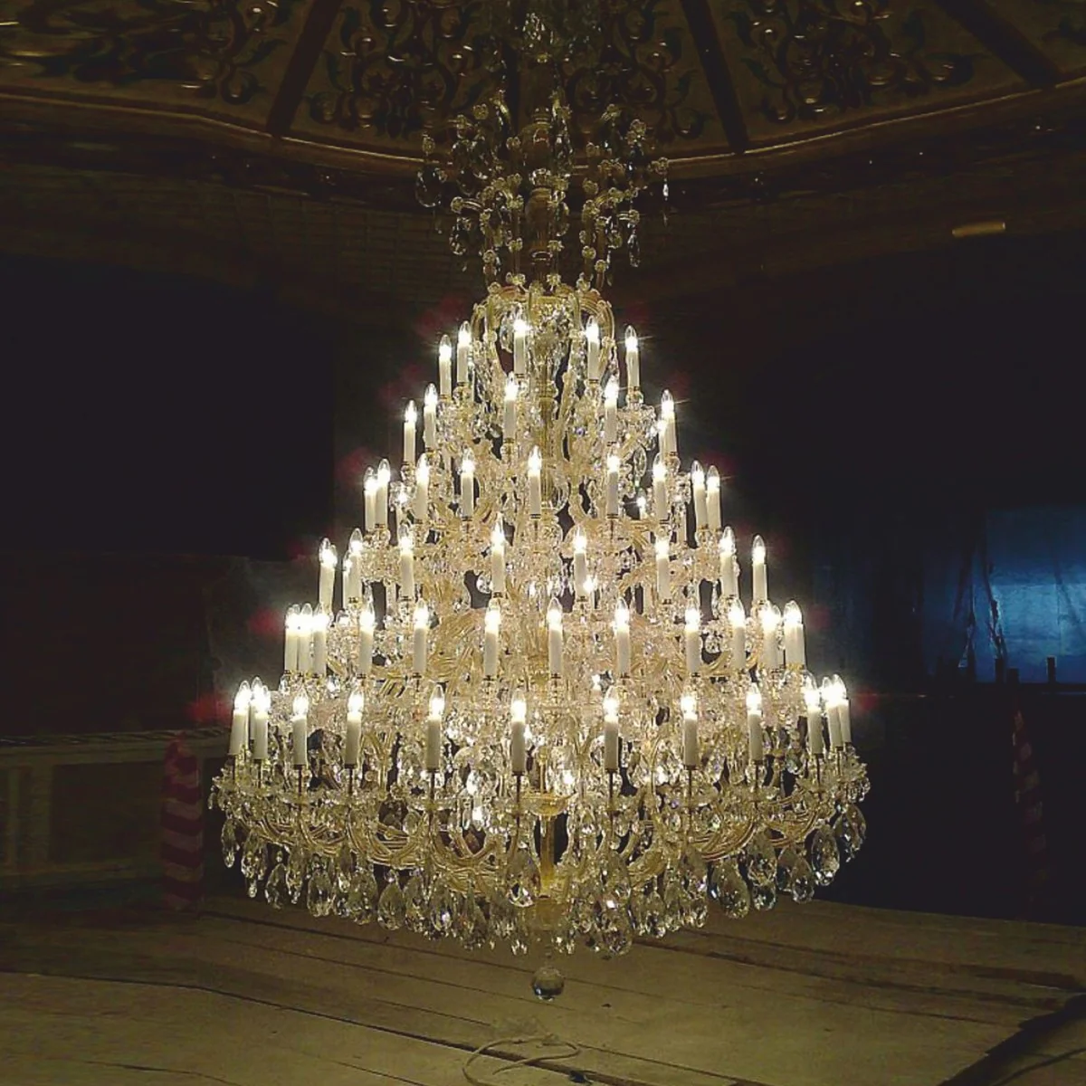 Luxury Baroque crystal glass chandelier gold H. 310 cm - castle chandelier