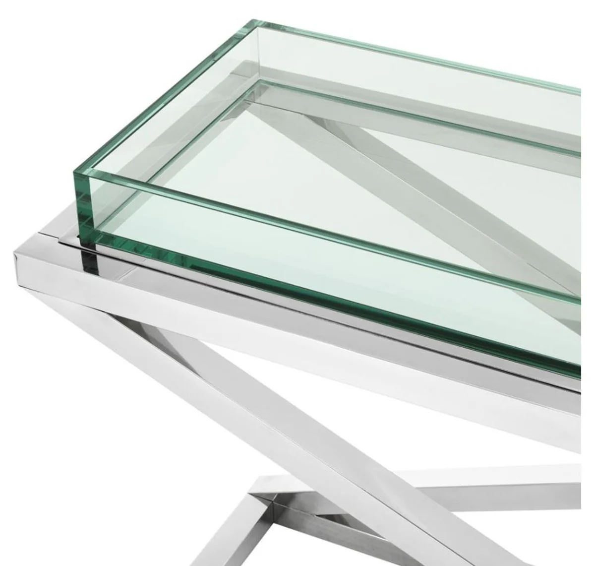 Designer stainless steel console 150 x 45 x H. 77 cm - luxury hotel furniture