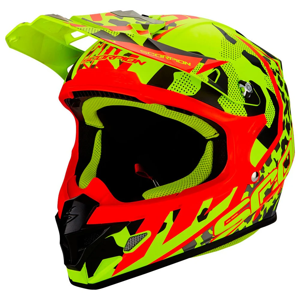 CASCO CROSS / ENDURO SCORPION VX21 AIR FURIO AMARILLO / NEGRO / ROJO