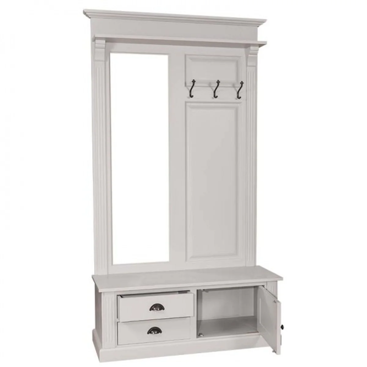 Wardrobe cupboard with mirror, cupboard compartment and drawers - country house style wardrobe