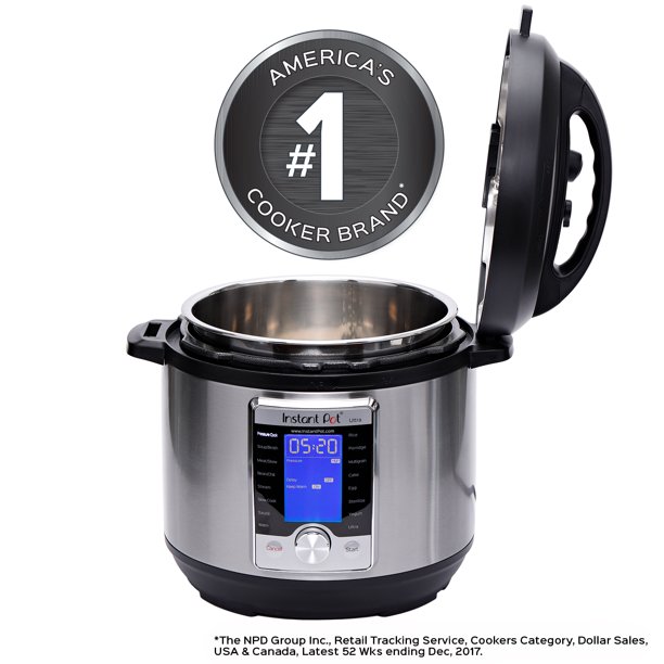 Instant Pot Ultra 6 Qt 10-in-1 Multi-Use Programmierbarer Druckkocher, langsamer Kocher, Reiskocher, Joghurt Maker, Kuchenkocher, Eierkocher, Saut, Dampfer, Warmer und Sterilisator