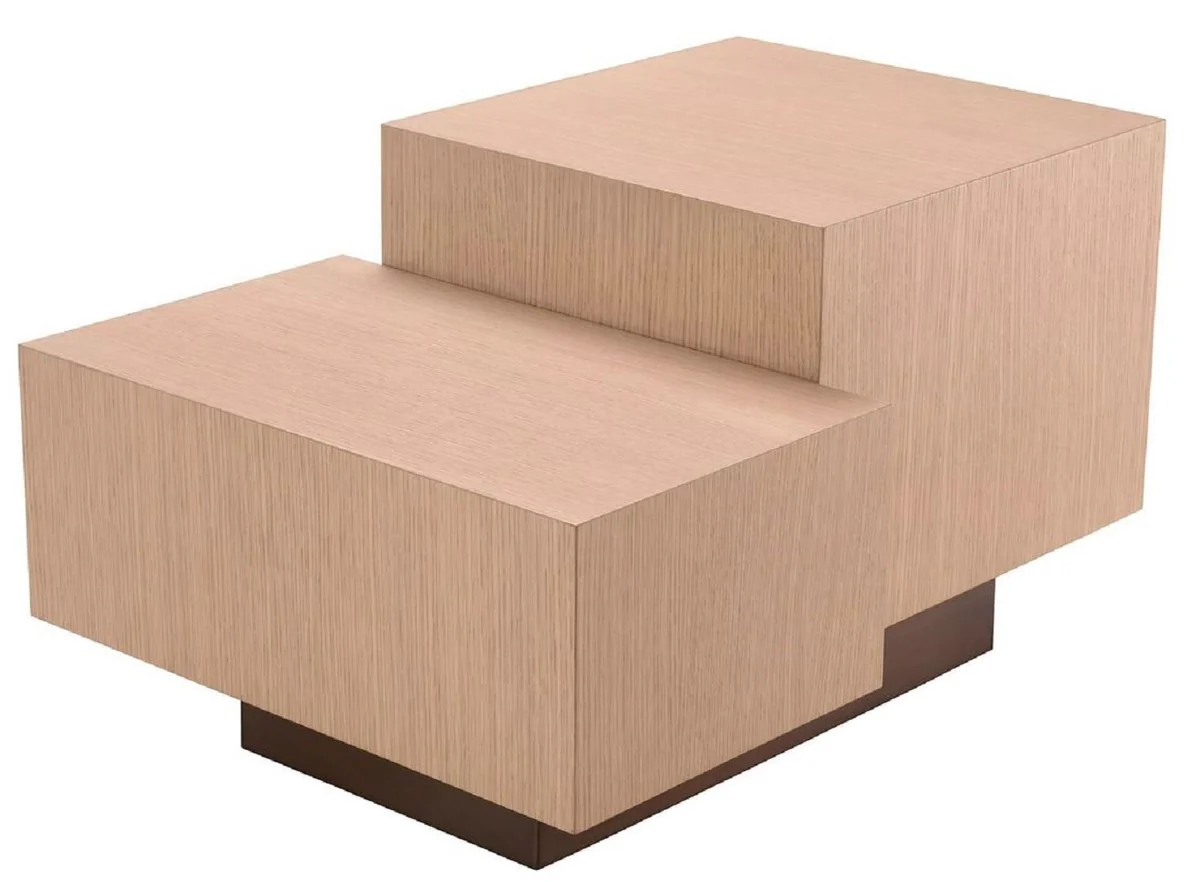 Luxury side table natural color / bronze 70.5 x 50 x H. 40.5 cm - Rectangular living room table - Living room furniture - Luxury furniture - Luxury furnishings