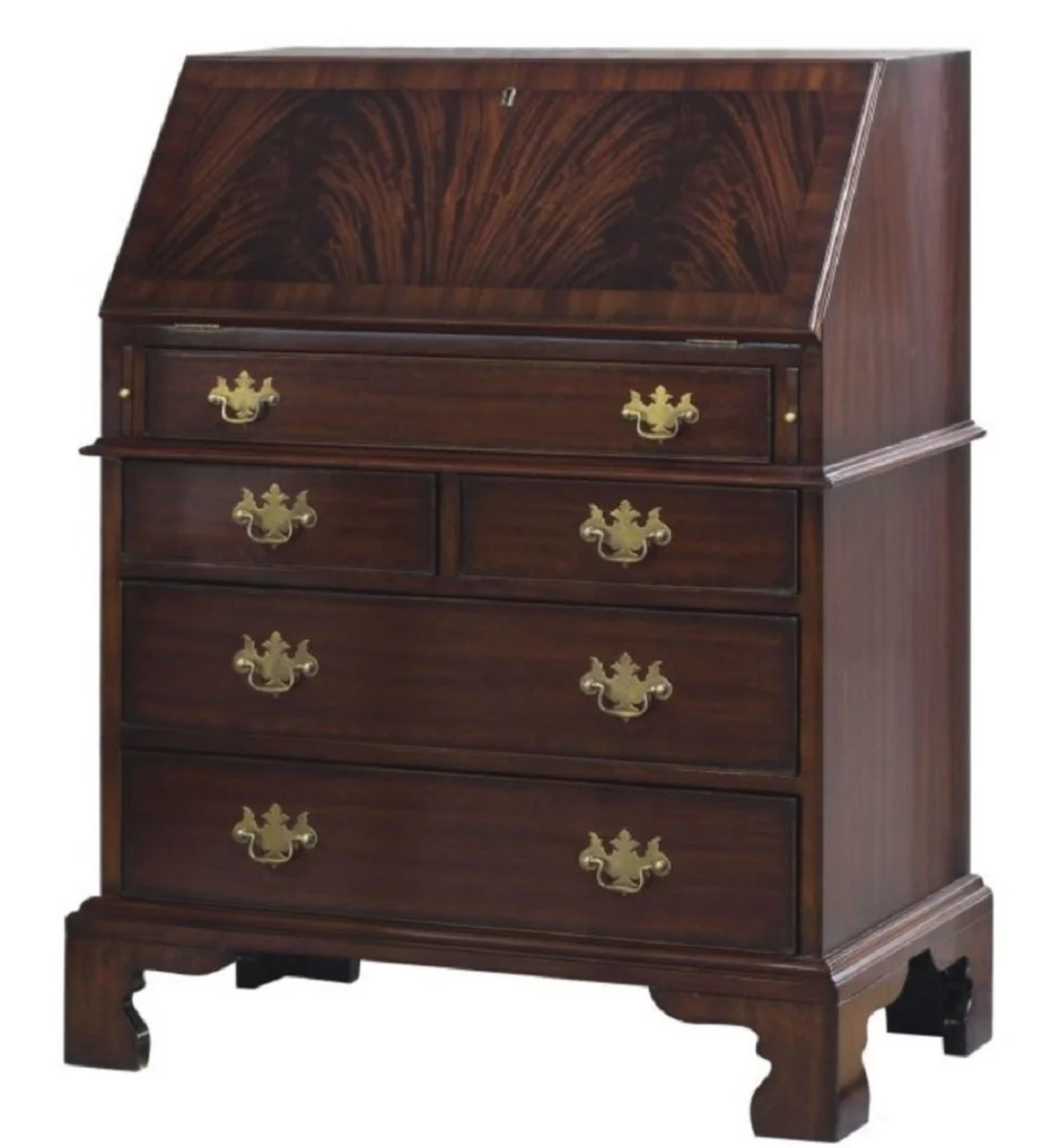 Luxury writing chest with 12 drawers dark brown 77 x 44 x H. 102 cm - luxury furniture