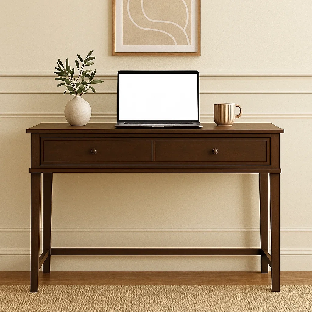 Computertisch aus Holz mit 2 Schubladen, 100 x 45 x 75 cm - hUrhUvi306mo