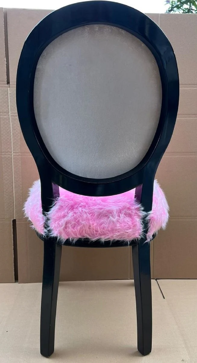 Luxury Baroque Dining Chair Marilyn Monroe Pink / Multicolor / Black - Handmade Pop Art Designer Chair with Faux Fur - Baroque Dining Room Furniture