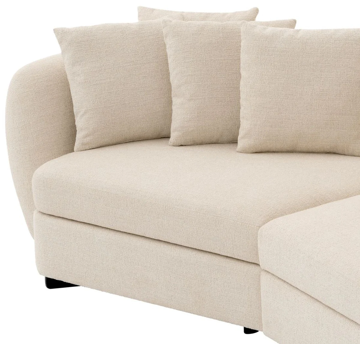 Luxury sofa beige / black 314 x 130 x H. 68 cm - Curved living room sofa - Hotel sofa - Living room furniture - Hotel furniture - Luxury furniture - Luxury furnishings