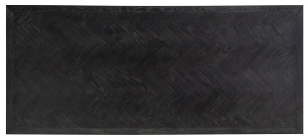 Luxury dining table black gray / gold 240 x 100 x H. 75 cm - Rectangular kitchen table with solid wood table top - Dining room furniture - Kitchen furniture - Luxury furniture - Luxury furnishings