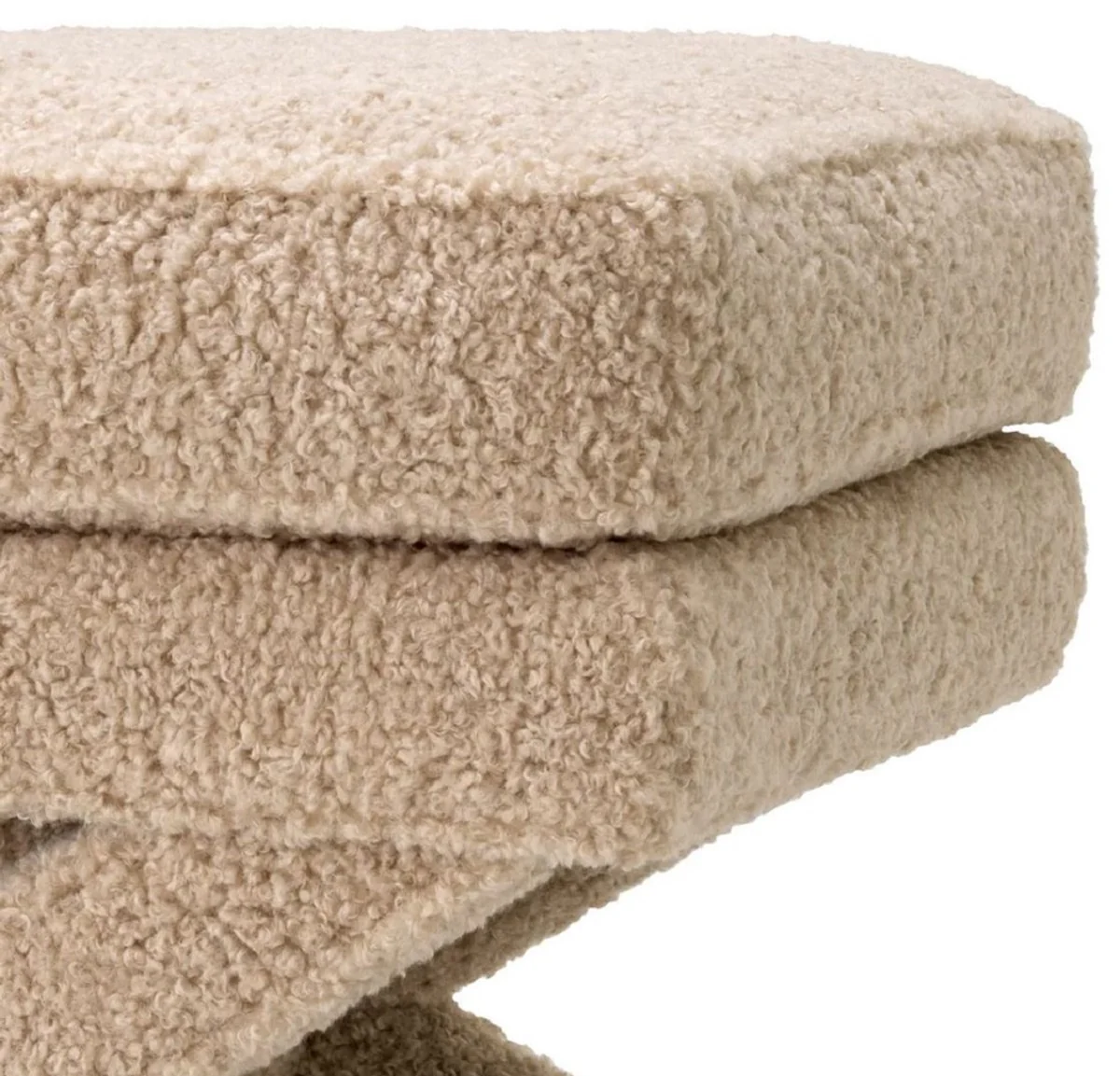 Luxury stool sand color - rectangular stool - cross stool - luxury furniture