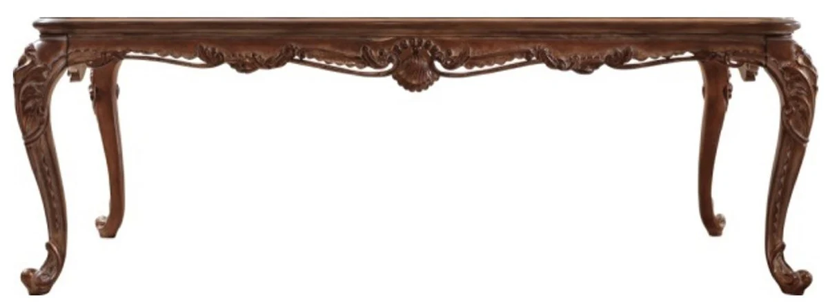 Luxury Baroque Dining Table Brown - Handcrafted Solid Wood Dining Room Table in Baroque Style - Baroque Dining Room Furniture - Noble & Magnificent
