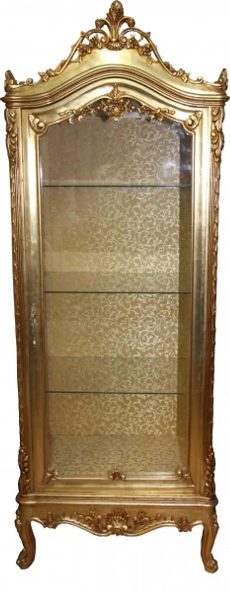Baroque display cabinet gold H 200 cm, W 70 cm, depth 45 cm - display cabinet - living room cabinet